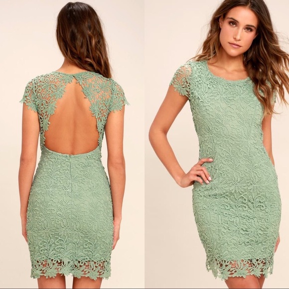 Lulus Dresses & Skirts - 💚 Lulu’s Hidden Talent Backless Lace Dress